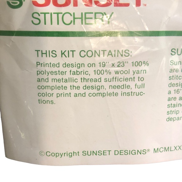 Vintage Sunset Stichery Kit 2086 The Wonderment of Santa -SEALED 16” x 20” - Picture 12 of 14